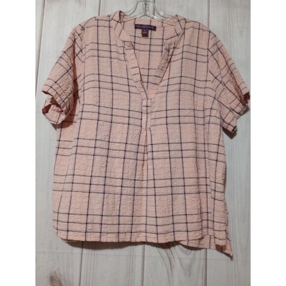 Gloria Vanderbilt Shirt Ladies‎ Extra Large Peach Short Sleeve - Picture 1 of 7